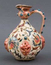 ZSOLNAY "IZNIK" STYLE PITCHER,