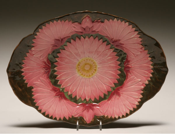 Zsolnay Majolica floral platter