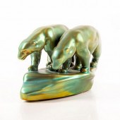 ZSOLNAY PECS IRIDESCENT GREEN