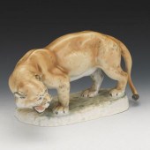 ZSOLNAY PORCELAIN COUGAR 9" x