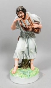 ZSOLNAY PORCELAIN FIGURE SHEPH