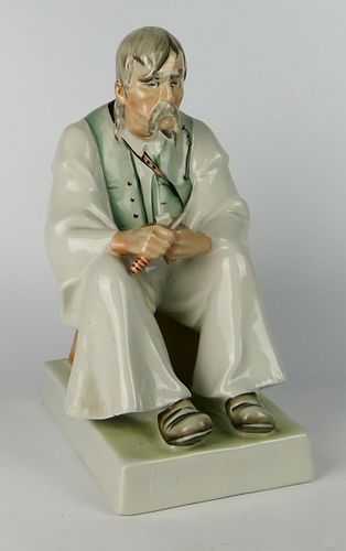 ZSOLNAY PORCELAIN MAN CUTTING