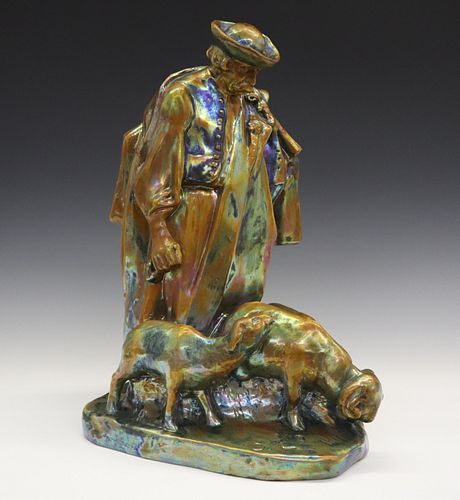 ZSOLNAY POTTERY FIGUREA Late 19th