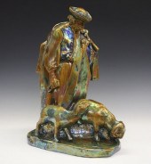 ZSOLNAY POTTERY FIGUREA Late 1