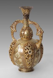 ZSOLNAY RETICULATED BOTTLE VAS