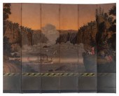 ZUBER SIX-PANEL SCREEN DEPICTI