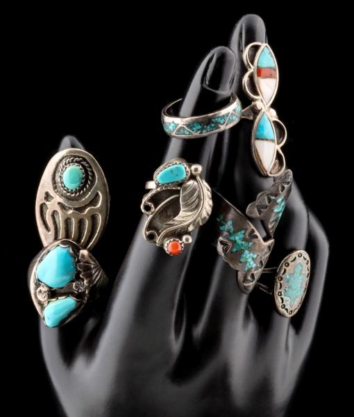 ZUNI AND NAVAJO STERLING SILVER &