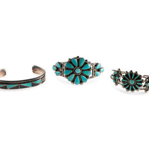 Zuni Cuff Bracelets, with Inlay 