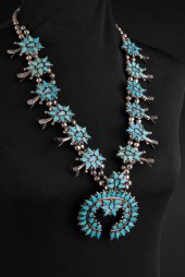 ZUNI DISHTA, SILVER AND TURQUO