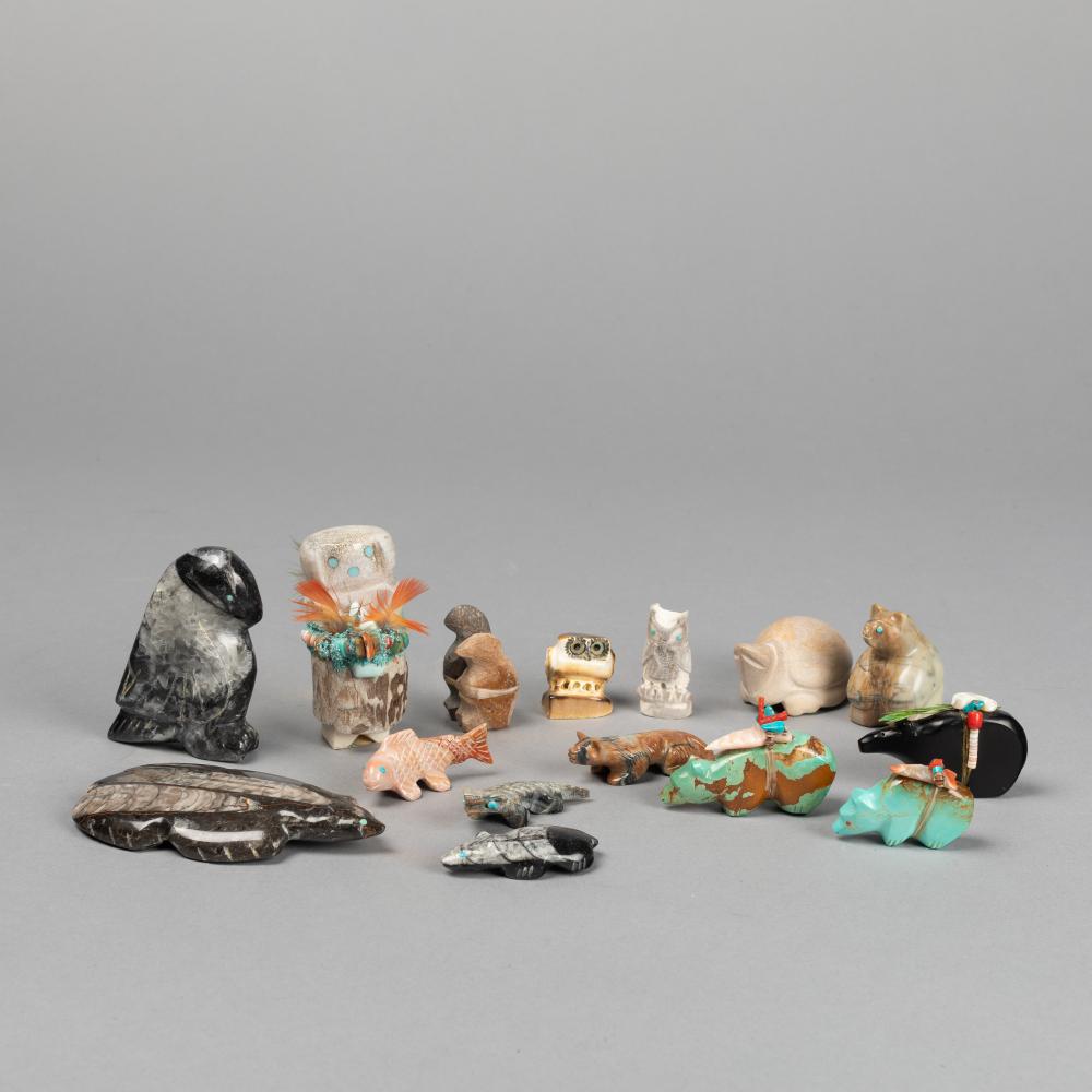 ZUNI, GROUP OF FIFTEEN CARVED
