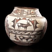 Zuni Heartline Olla with two b