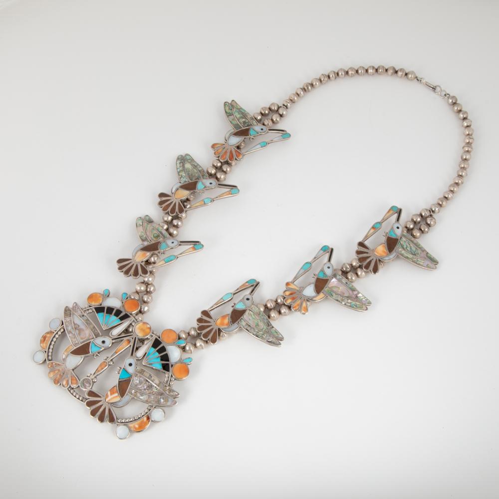 ZUNI HUMMING BIRD NECKLACE ON