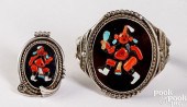 ZUNI INDIAN CUFF BRACELET AND