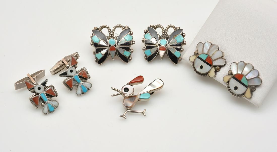 ZUNI JEWELRY, SILVER W/