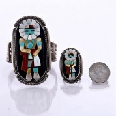 ZUNI KACHINA SILVER BRACELET A