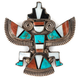 Zuni Mosaic Inlay Knifewing Pin /