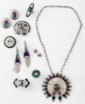 ZUNI NATIVE AMERICAN INLAID SI