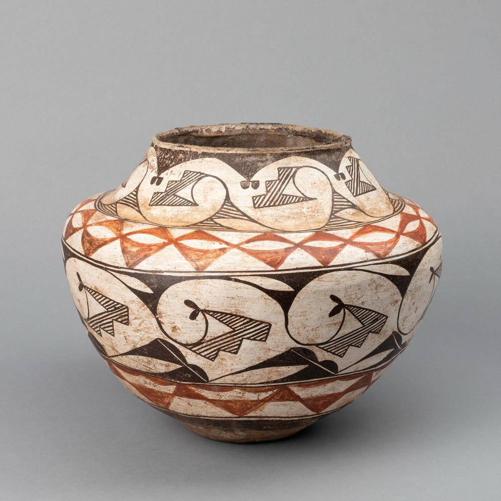 ZUNI, POLYCHROME JAR WITH