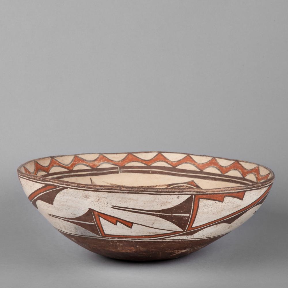ZUNI, POLYCHROME SHALAKO BOWL,