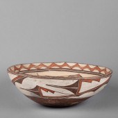 ZUNI, POLYCHROME SHALAKO BOWL,