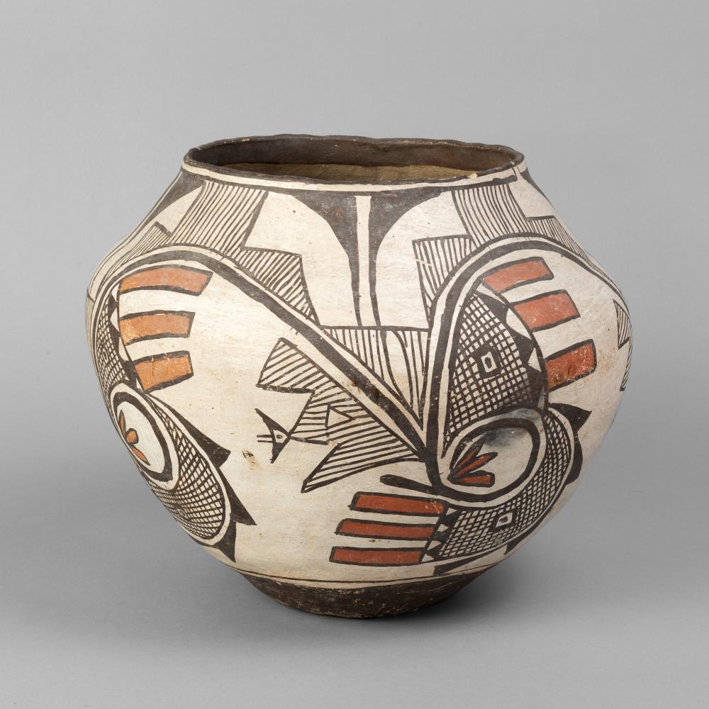 ZUNI, POLYCHROME WATER JAR WITH