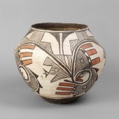 ZUNI, POLYCHROME WATER JAR WIT
