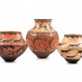 Zuni Pottery Jars, with Heartl