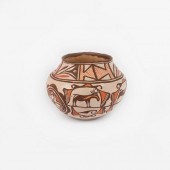 ZUNI POTTERY OLLA WITH HEARTLI