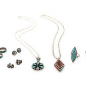 Zuni Silver and Inlay Pendants