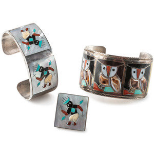 Zuni Silver and Mosaic Inlay Cuff