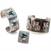 Zuni Silver and Mosaic Inlay C