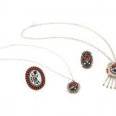 Zuni Silver and Mosaic Inlay M