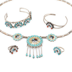 Zuni Silver and Mosaic Inlay