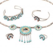 Zuni Silver and Mosaic Inlay S