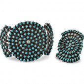 Zuni Silver and Petit Point Tu