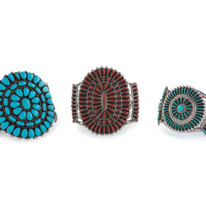 Zuni Silver Cluster Cuff