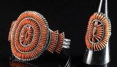 ZUNI SILVER / CORAL BRACELET +