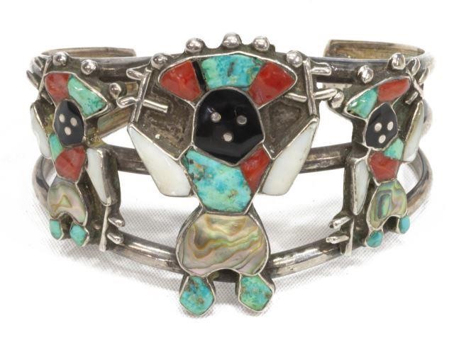 ZUNI SILVER INLAID APACHE CROWN