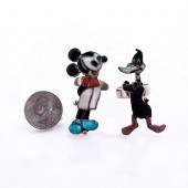 ZUNI SILVER, OPAL MICKEY MOUSE