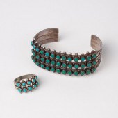 ZUNI SNAKE EYES CUFF & RING, S