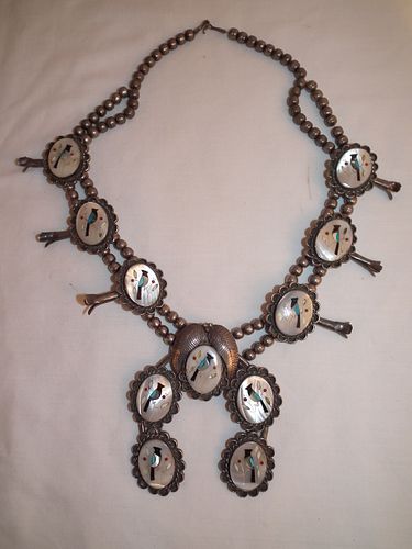 ZUNI SQUASH BLOSSOM NECKLACEZuni