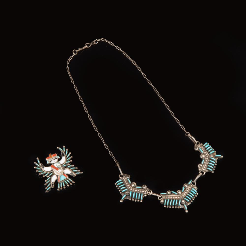 ZUNI-STYLE, NEEDLEPOINT NECKLACE