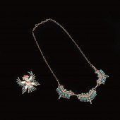 ZUNI-STYLE, NEEDLEPOINT NECKLA