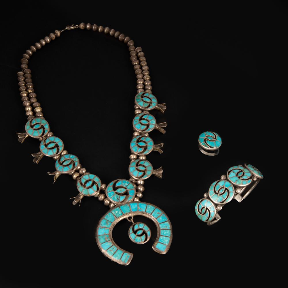 ZUNI-STYLE, SILVER AND MORENCI