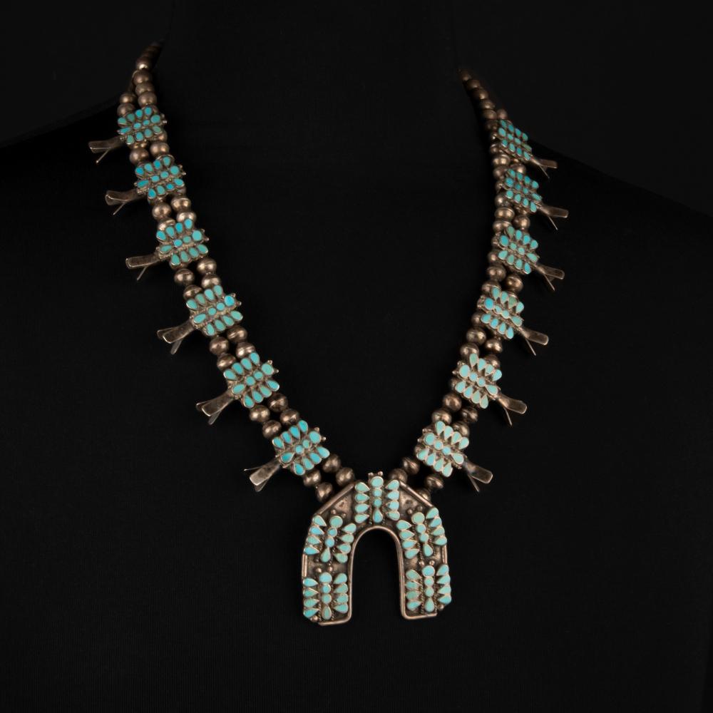 ZUNI-STYLE, SILVER AND TURQUOISE