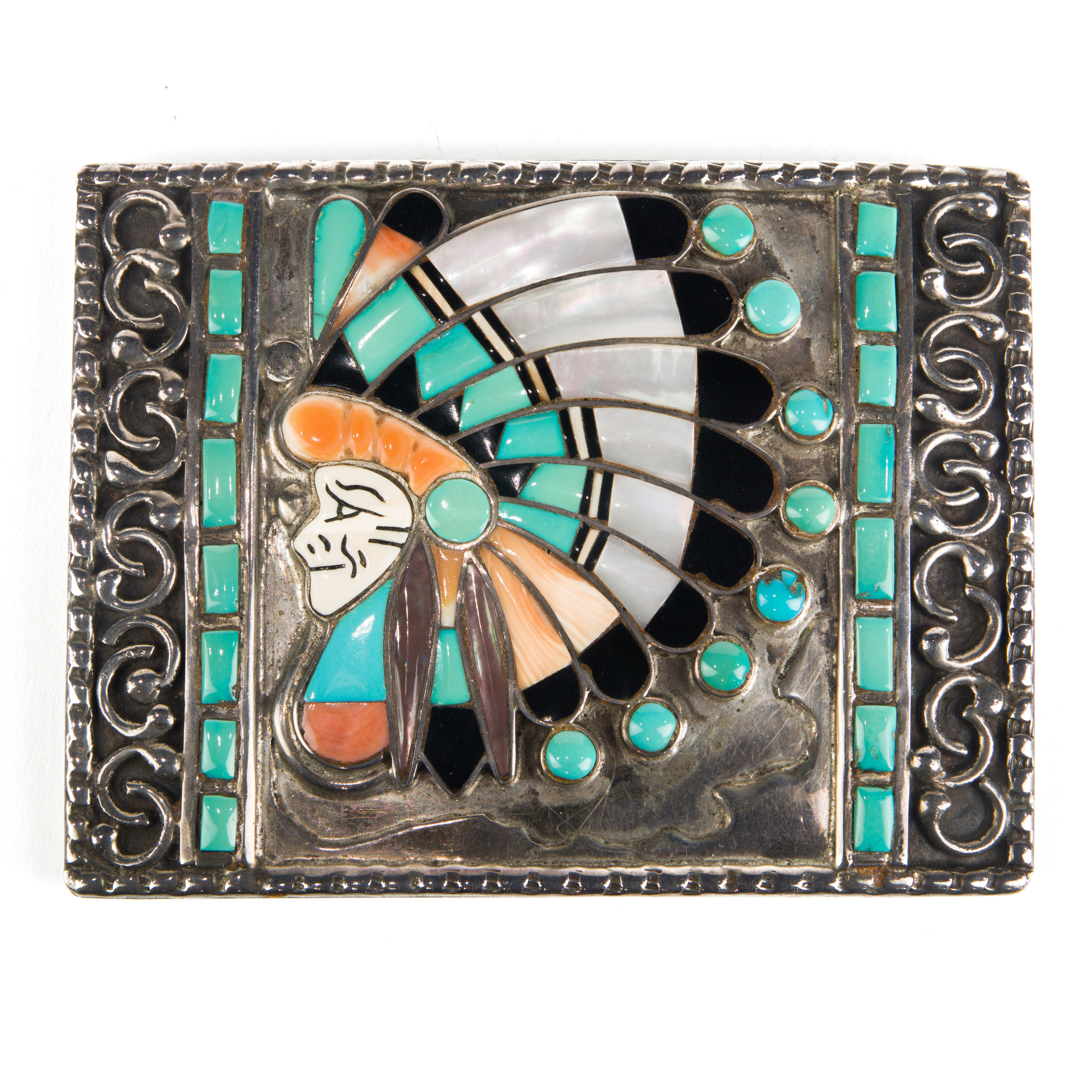 ZUNI TURQUOISE, CORAL, MOP AND ONYX