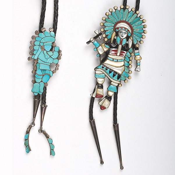 Zuni Turquoise Inlay Bolos each