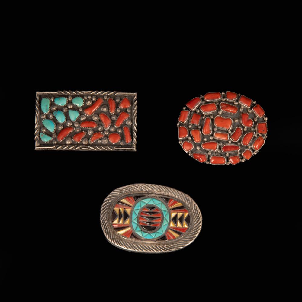 ZUNI/NAVAJO-STYLE, GROUP OF THREE